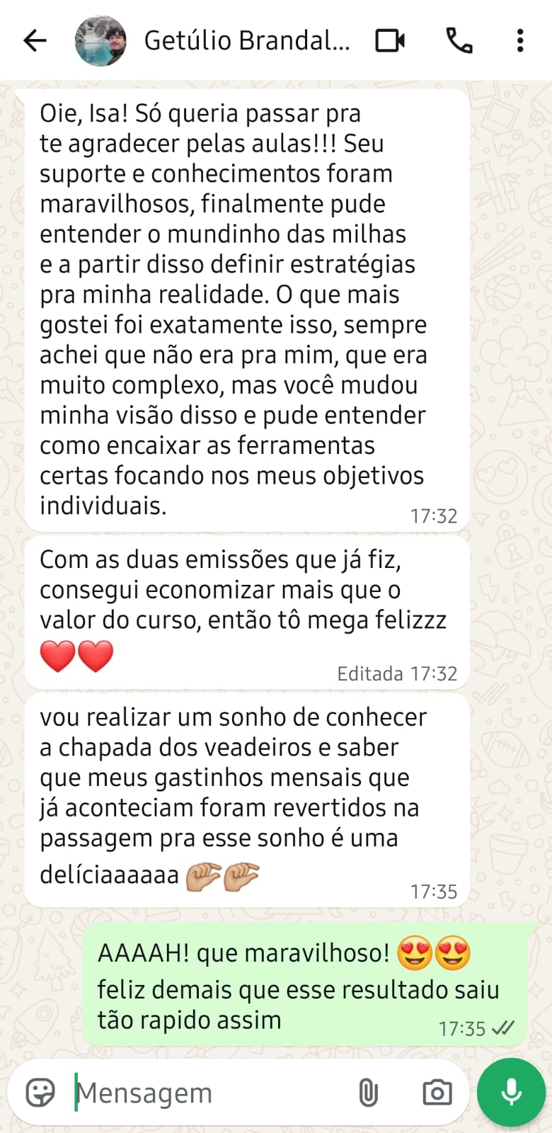 Depoimento cliente